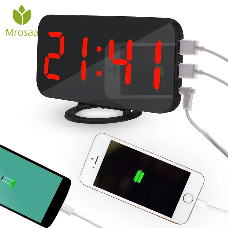 LED Electronic Digital clocks Desktop Decoration Auto-Brightness-Adjust Snooze table Clock with Dual USB Large screen display
LED Electronic Digital clocks Desktop Decoration Auto-Brightness-Adjust Snooze table Clock with Dual USB Large screen display