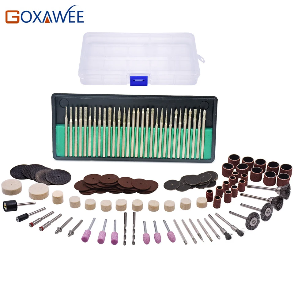 GOXAWEE 149Pcs Wood Metal Engraving Electric Rotary Tool Accessory for Dremel Bit Set Grinding Polishing Cutting Cut 1/8"
GOXAWEE 149Pcs Wood Metal Engraving Electric Rotary Tool Accessory for Dremel Bit Set Grinding Polishing Cutting Cut 1/8"