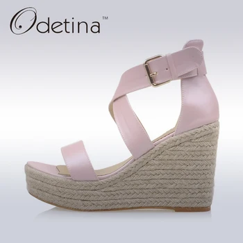 Odetina 2019 New Brand Summer Espadrille Platform Wedge Sandals Cross Strap Heeled Sandals Peep Toe Pumps Shoes Big Size 33-43
Odetina 2019 New Brand Summer Espadrille Platform Wedge Sandals Cross Strap Heeled Sandals Peep Toe Pumps Shoes Big Size 33-43