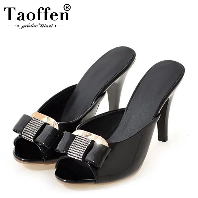 TAOFFEN Women Patent Leather Thin Heel Sandals Open Toe Bowtie Crystal Slippers Summer Fashion Daily Shoes Women Size 32-43
TAOFFEN Women Patent Leather Thin Heel Sandals Open Toe Bowtie Crystal Slippers Summer Fashion Daily Shoes Women Size 32-43