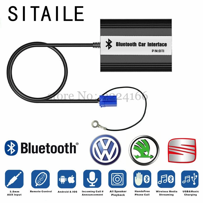 SITAIEL Car MP3 Music Player Bluetooth A2DP Adapter for VW Skoda 8Pin 12Pin Plug Interface Quality USB Charging Car-styling
SITAIEL Car MP3 Music Player Bluetooth A2DP Adapter for VW Skoda 8Pin 12Pin Plug Interface Quality USB Charging Car-styling