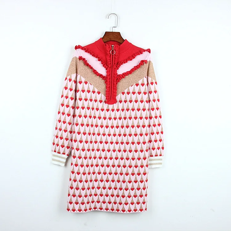 Korean style Turtle neck sweater dress 2019 spring long sleeve knitting dress Women's ruffles dress D984
Korean style Turtle neck sweater dress 2019 spring long sleeve knitting dress Women's ruffles dress D984