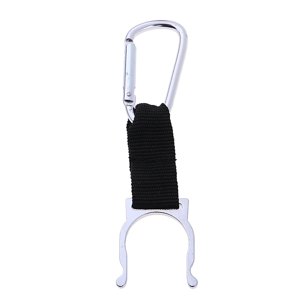 Water Bottle Carabiner D Ring Cup Flask Hook Holder with Aluminum Alloy Keyring Belt Clip for Fishing Camping Climbing Mountain