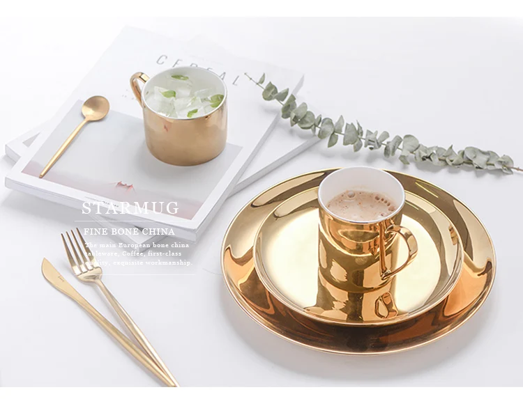 Northern European contracted wind new bone China gold plated mug coffee cup western food and food photography tableware
Northern European contracted wind new bone China gold plated mug coffee cup western food and food photography tableware