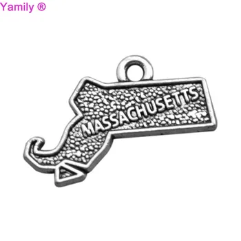 10pcs-- 22x15mm Map charm Antique Tibetan silver tone double side Massachusetts State Map Pendant Charms 
10pcs-- 22x15mm Map charm Antique Tibetan silver tone double side Massachusetts State Map Pendant Charms