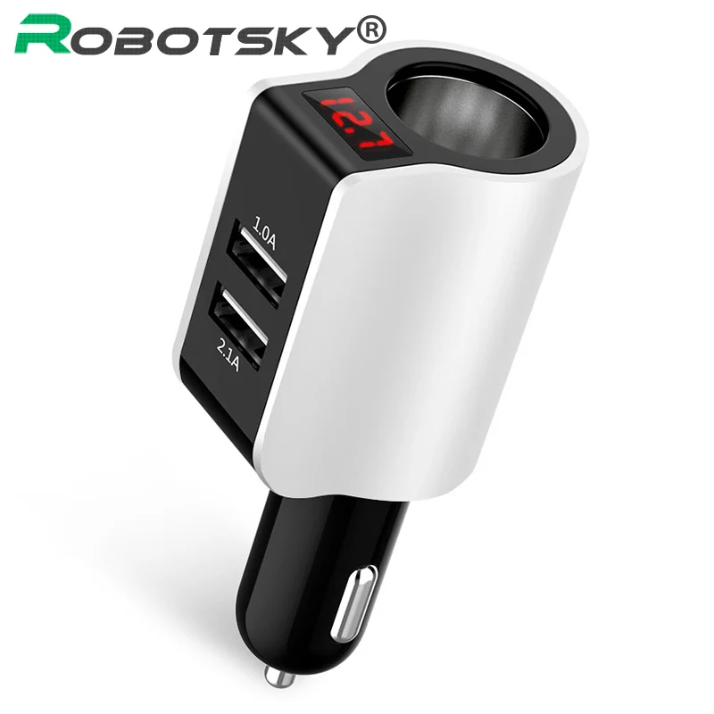 5V 3.1A Dual USB Car Charger for iPhone iPad Samsung GPS DVR Support Display Current Volmeter with 1 Cigarette Lighter Socket
5V 3.1A Dual USB Car Charger for iPhone iPad Samsung GPS DVR Support Display Current Volmeter with 1 Cigarette Lighter Socket