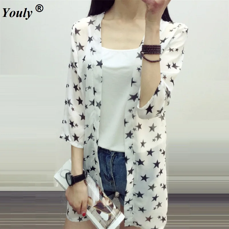 Women Casual Shirt Kimono Boho Cardigan Vintage Floral Star Print Blouse Loose Shawl Cape Bohemian Coat Jacket Sunscreen Tops
Women Casual Shirt Kimono Boho Cardigan Vintage Floral Star Print Blouse Loose Shawl Cape Bohemian Coat Jacket Sunscreen Tops