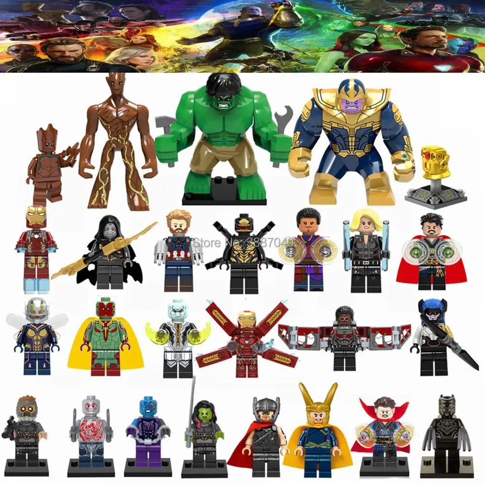 Legoing Marvel Avengers Infinity War Super Heroes Thanos Iron Man Thor Loki Black Panther Building Blocks Toys for Kids Legoings
Legoing Marvel Avengers Infinity War Super Heroes Thanos Iron Man Thor Loki Black Panther Building Blocks Toys for Kids Legoings