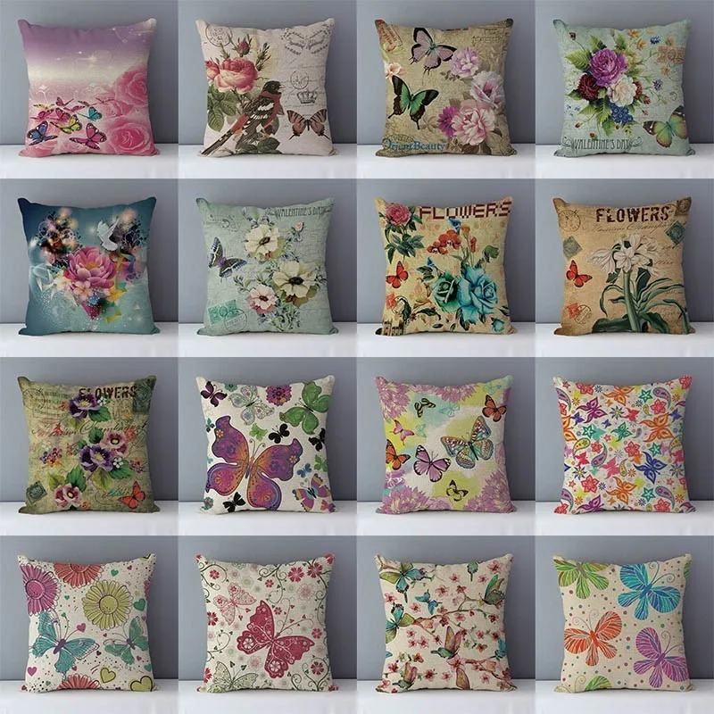 Quality printed colored butterfly vintage flower Retro couch cushion home decorative pillows cotton linen pillowcase 45x45cm QX
Quality printed colored butterfly vintage flower Retro couch cushion home decorative pillows cotton linen pillowcase 45x45cm QX