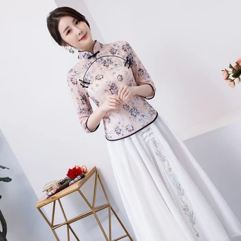 New Summer Womens Blouse Skirt Sets Traditional Chinese 2pc Shirt Mandarin Collar Cheongsam Button Dress Plus Size S-XXL
New Summer Womens Blouse Skirt Sets Traditional Chinese 2pc Shirt Mandarin Collar Cheongsam Button Dress Plus Size S-XXL
