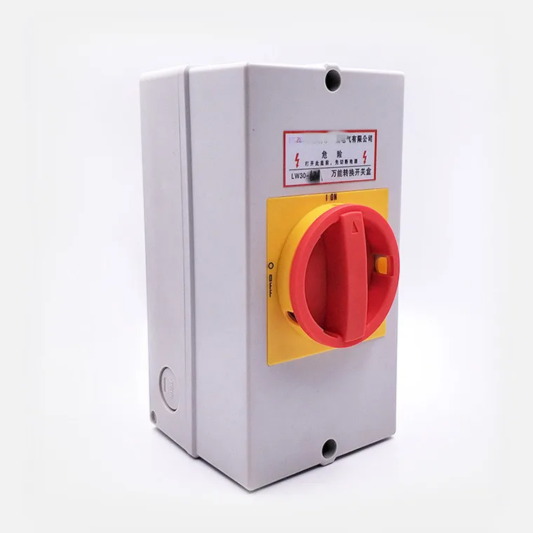 Cam Switch Ue 380V Ith 40A Isolating switch 3P with IP65 waterproof protective box
Cam Switch Ue 380V Ith 40A Isolating switch 3P with IP65 waterproof protective box