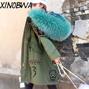 New Women Winter High Fashion Beading Rhinestone Embroidery Coats Big Large Natural Raccoon Hooded And Fox Lining Parkas Jackets
New Women Winter High Fashion Beading Rhinestone Embroidery Coats Big Large Natural Raccoon Hooded And Fox Lining Parkas Jackets