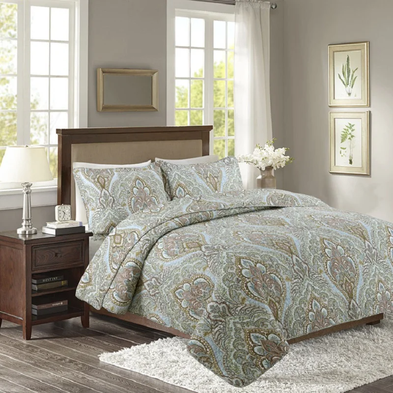 CHAUSUB Washed Cotton Quilt Set 3PC Bohemian Printed Quilts quilted BedSpread Bed Cover Sheets Pillowcase King Size Coverlet Set
CHAUSUB Washed Cotton Quilt Set 3PC Bohemian Printed Quilts quilted BedSpread Bed Cover Sheets Pillowcase King Size Coverlet Set