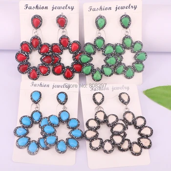 Beautiful 4Pairs Flowers water drop dangle Earrings with pave rhinestone Stone Earring for Women
Beautiful 4Pairs Flowers water drop dangle Earrings with pave rhinestone Stone Earring for Women