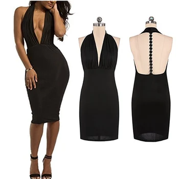 Women Sexy V neck Bodycon Backless Dresses Fashion Party Night Club Deeps Women Black Dresses M L XL
Women Sexy V neck Bodycon Backless Dresses Fashion Party Night Club Deeps Women Black Dresses M L XL