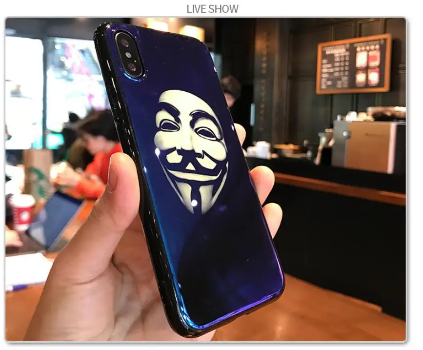 Cuptakes Luxury Glossy IMD Soft Silicone Case for iPhone 7 8 X 6 6S 7Plus 10 Cover Cute Phone cases Cool Man leon v mask Killer |