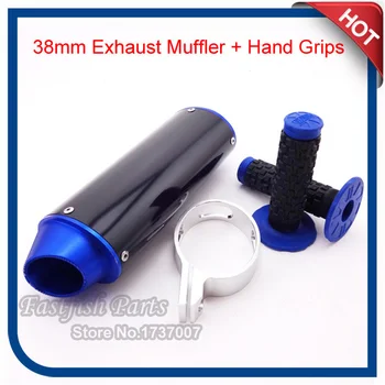 38mm CNC Exhaust Muffler + Hand Grips Blue For Chinese Kayo BSE SSR Pit Pro Dirt Bike Motorcycle Parts
38mm CNC Exhaust Muffler + Hand Grips Blue For Chinese Kayo BSE SSR Pit Pro Dirt Bike Motorcycle Parts