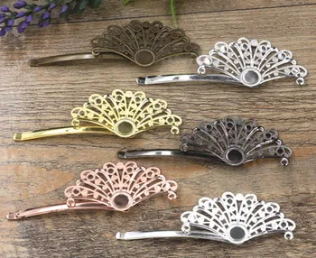 29*55mm Vintage Filigree Flower Bobby Hairpins Blanks Findings Cabochon Bases DIY Women's Bride Hair Clips Making Multi-color
29*55mm Vintage Filigree Flower Bobby Hairpins Blanks Findings Cabochon Bases DIY Women's Bride Hair Clips Making Multi-color