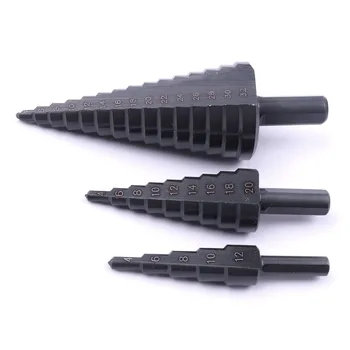 3Pcs/Lot 4-12/20/32mm HSS Triangle Shank Step Drill Bit Nitriding Black Straight Groove Step Drill Bit Tool For Metal Drilling
3Pcs/Lot 4-12/20/32mm HSS Triangle Shank Step Drill Bit Nitriding Black Straight Groove Step Drill Bit Tool For Metal Drilling