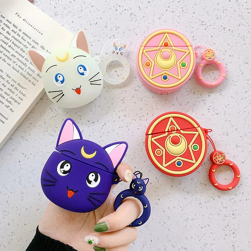 Cartoon Sailor Moon Cat For Airpods Case Cute Bluetooth Earphone Case For Air pods Cover Headphones Case Silicone Charging Box
Cartoon Sailor Moon Cat For Airpods Case Cute Bluetooth Earphone Case For Air pods Cover Headphones Case Silicone Charging Box