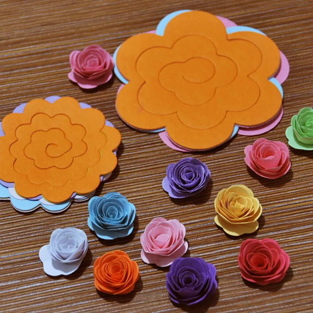 

22pcs/lot Paper Quilling flowers rose paper diy handmade material accessories Paper Material wholesale two sizes