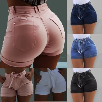 Women Summer High Waist Denim Shorts Skinny Washed Short Jeans Pants Ladies Casual Bandage Short
Women Summer High Waist Denim Shorts Skinny Washed Short Jeans Pants Ladies Casual Bandage Short