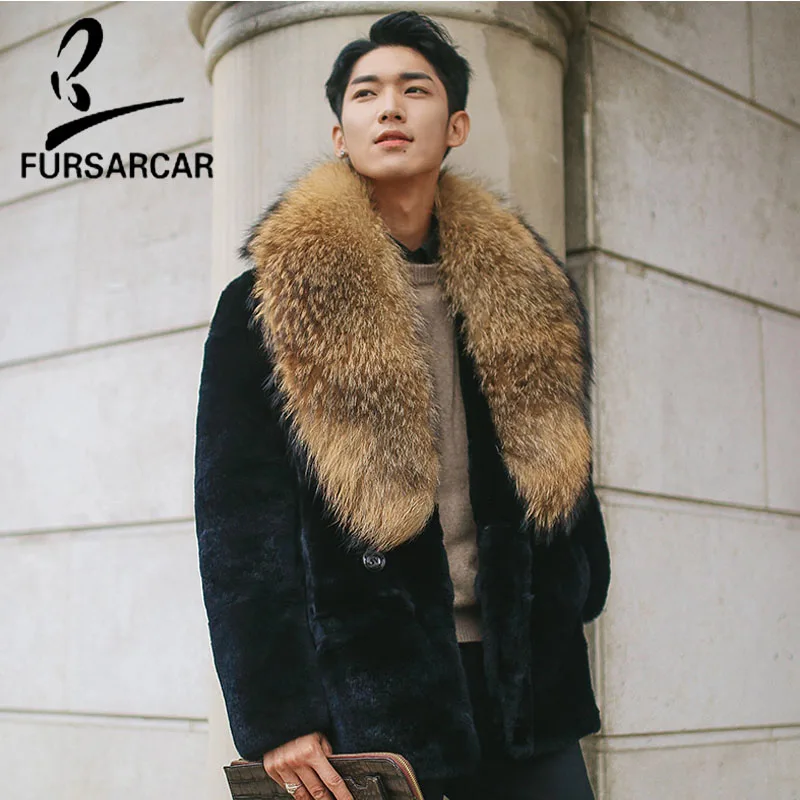 FURSARCAR Black Luxury Genuine Leather Rex Rabbit Fashion Warm Fur Jacket Detachable Natural Raccoon Fur Jacket For Men
FURSARCAR Black Luxury Genuine Leather Rex Rabbit Fashion Warm Fur Jacket Detachable Natural Raccoon Fur Jacket For Men