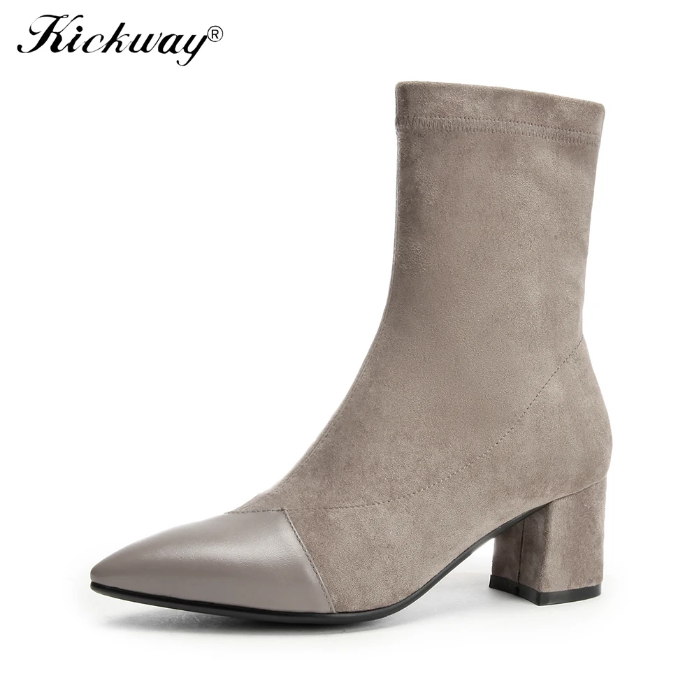Kickway Fashion Ankle Elastic Sock Boots Chunky High Heels square Stretch Women Autumn Sexy Booties Pointed Toe Women martin
Kickway Fashion Ankle Elastic Sock Boots Chunky High Heels square Stretch Women Autumn Sexy Booties Pointed Toe Women martin