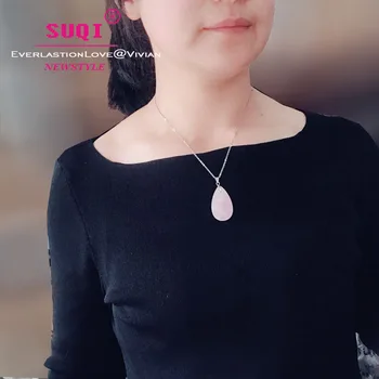 Endless Love Dreamlike Pink Water Drop Natural Crystal girl choker Sliver Stainless Steel Necklace for Women jewelry collares
Endless Love Dreamlike Pink Water Drop Natural Crystal girl choker Sliver Stainless Steel Necklace for Women jewelry collares