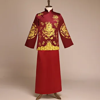 Claret Men Classic Chinese Tunic Suit Ancient Bridegroom Marriage Set Vintage Embroidery Dragon Hanfu Clothing Royal Cheongsam
Claret Men Classic Chinese Tunic Suit Ancient Bridegroom Marriage Set Vintage Embroidery Dragon Hanfu Clothing Royal Cheongsam