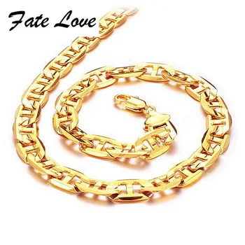 Fate Love New Collection Men Chain Gold Color Necklace Classic Thick Chain Link 51cm Length 9mm Width Wedding Cool Jewelry FL439
Fate Love New Collection Men Chain Gold Color Necklace Classic Thick Chain Link 51cm Length 9mm Width Wedding Cool Jewelry FL439