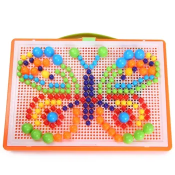 296pcs Creative Mosaic Pegboard Mushroom Nail Jigsaw Puzzle with Storage Basket for Children
296pcs Creative Mosaic Pegboard Mushroom Nail Jigsaw Puzzle with Storage Basket for Children