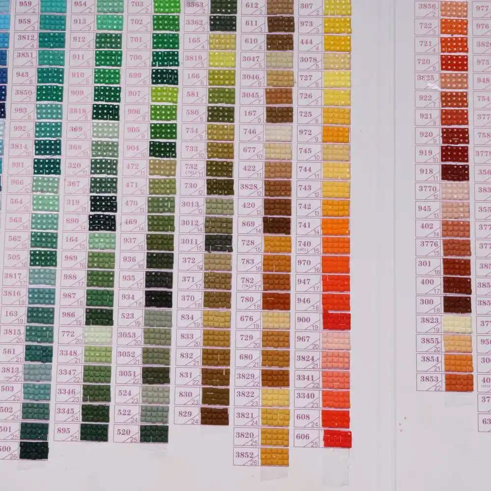 Color Chart For Diamond Painting