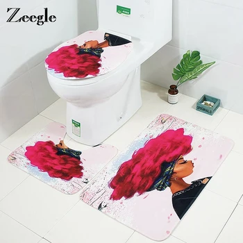 Zeeglen 3Pcs/Set Bathroom Carpet Set Indian Woman Pattern Bathroom Floor Rugs Cushion Toilet Seat Cover Microfiber Bath Mat Set
Zeeglen 3Pcs/Set Bathroom Carpet Set Indian Woman Pattern Bathroom Floor Rugs Cushion Toilet Seat Cover Microfiber Bath Mat Set