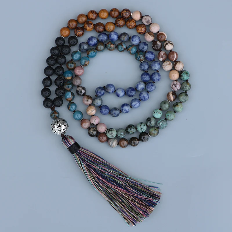 EDOTHALIA Popular 7 Chakras Natural Stone Mala Necklace Women Yoga Meditation Long Tassels Bead Necklace
EDOTHALIA Popular 7 Chakras Natural Stone Mala Necklace Women Yoga Meditation Long Tassels Bead Necklace