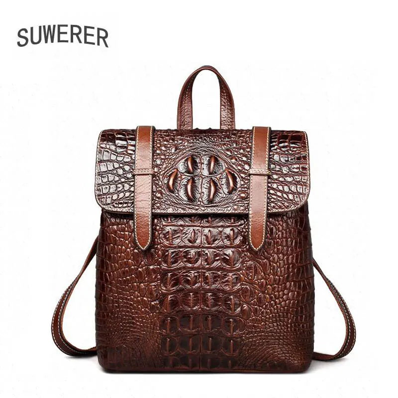 

Famous brands top quality dermis women bag Fashion leisure travel women shoulder bag Leather crocodile pattern backpack