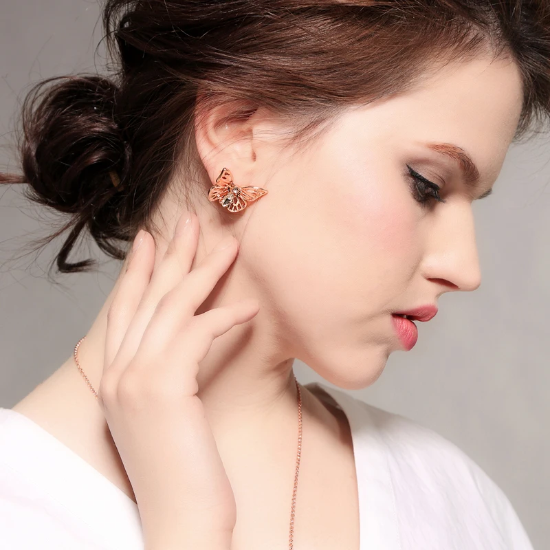 Cute/ Romantic 3 Color Gold & Silver & Rose Gold Color Hollow Butterfly Stud Earrings Young Fairy Engagement Party Costome Party
Cute/ Romantic 3 Color Gold & Silver & Rose Gold Color Hollow Butterfly Stud Earrings Young Fairy Engagement Party Costome Party