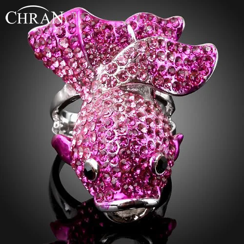 Chran 2017 New Wholesale Silver Color SWA Element Pink Austrian Crystal Fish Rings For Women Fashion Animal Jewelry Accessories
Chran 2017 New Wholesale Silver Color SWA Element Pink Austrian Crystal Fish Rings For Women Fashion Animal Jewelry Accessories