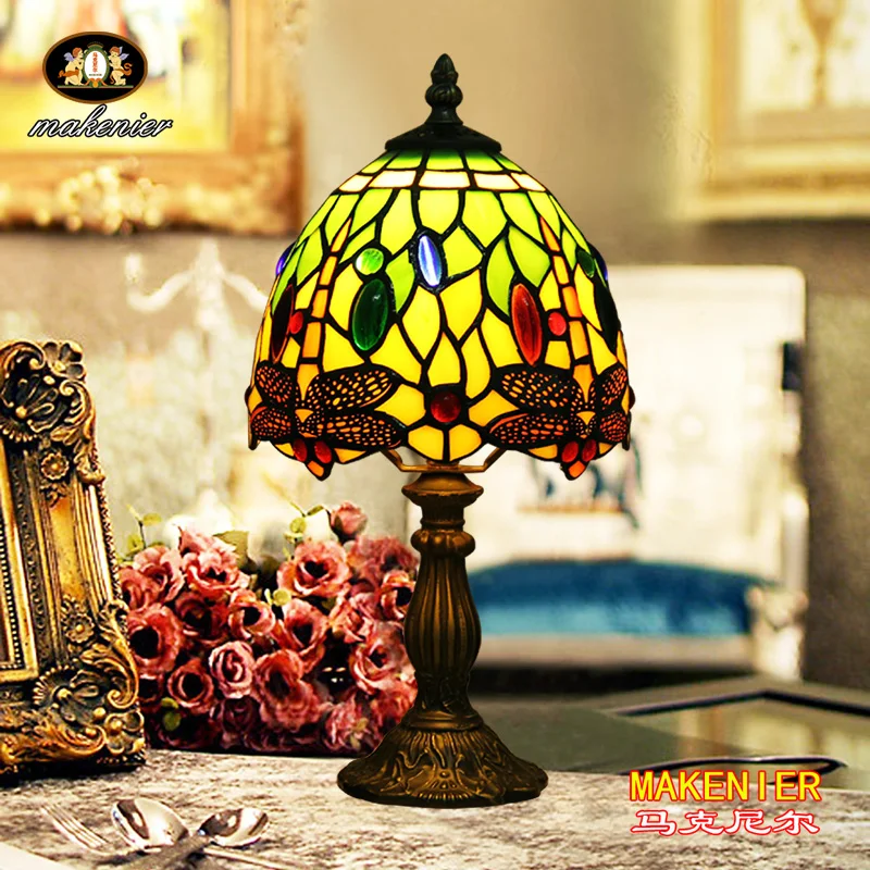 Makenier Vintage Tiffany Style Stained Glass Bedroom Bedside Corner Table Desk Green Dragonfly Small Lamp, 7 Inches Lampshade
Makenier Vintage Tiffany Style Stained Glass Bedroom Bedside Corner Table Desk Green Dragonfly Small Lamp, 7 Inches Lampshade