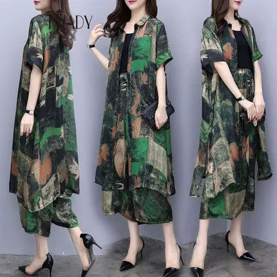 Largr Big Size Cardigan 3 Piece Set Women Chiffon Ensemble Femme Deux Pieces Trousers Suit Conjunto Feminino Women's Tracksuit
Largr Big Size Cardigan 3 Piece Set Women Chiffon Ensemble Femme Deux Pieces Trousers Suit Conjunto Feminino Women's Tracksuit