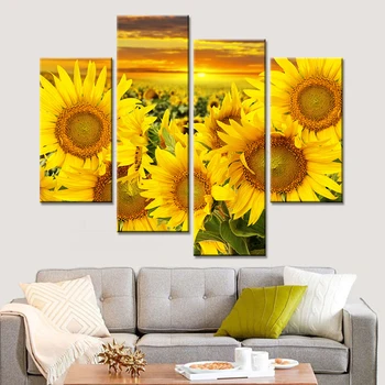 Modular HD Printed Canvas Poster Living Room Wall 4 Panel Sunflower Sunrise Landscape Art Painting Frame Home Decor Pictures
Modular HD Printed Canvas Poster Living Room Wall 4 Panel Sunflower Sunrise Landscape Art Painting Frame Home Decor Pictures