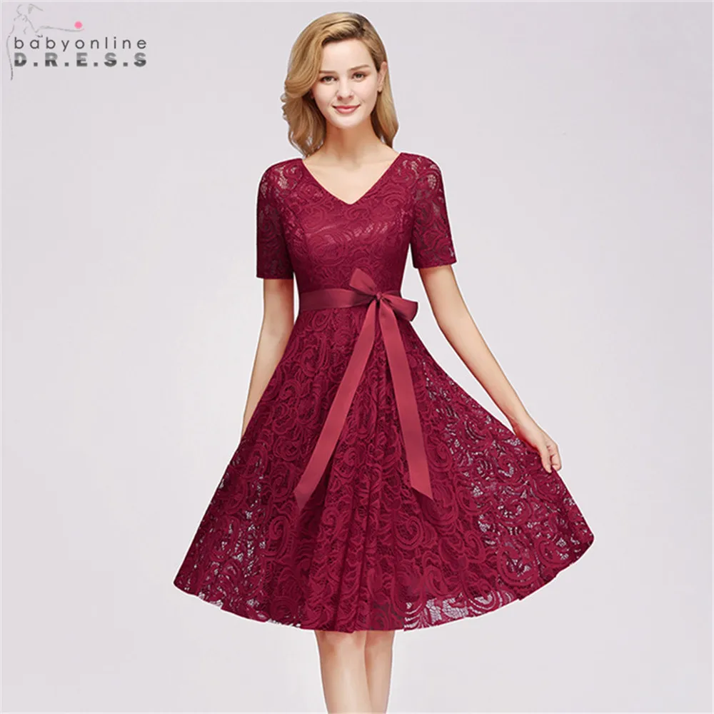 Comfortable Plus Size Short Lace Evening Dress Elegant V Neck Short Sleeves Evening Gown With Sashes Robe De Soiree Courte
Comfortable Plus Size Short Lace Evening Dress Elegant V Neck Short Sleeves Evening Gown With Sashes Robe De Soiree Courte