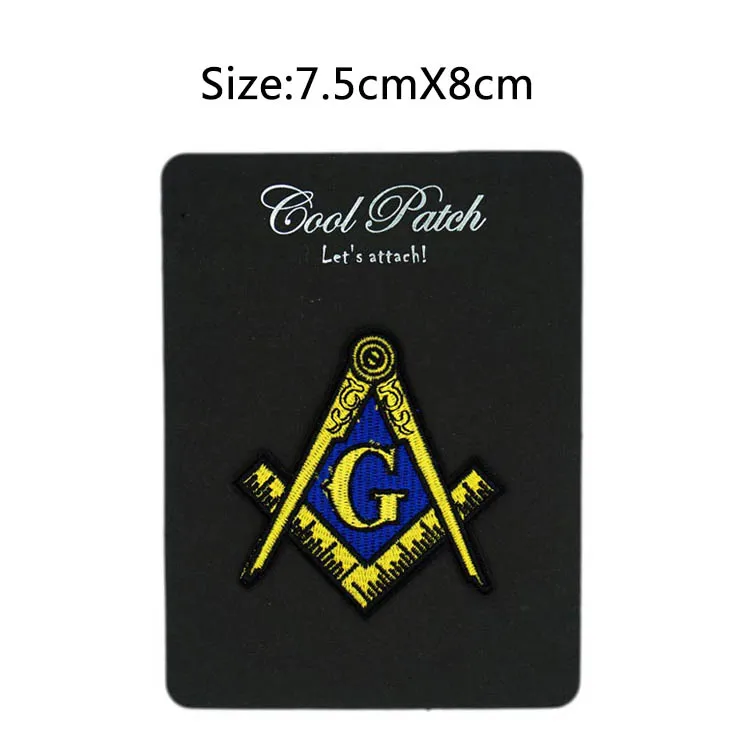 Masonic Square Compass Emblem Embroidered Iron Sew On Patch Freemason Mason Logo