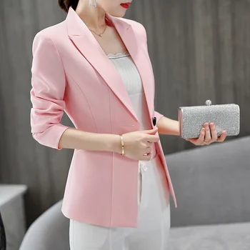 2020 Korean Small Female Temperament Professional Solid Color Jacket Woman Slim Blazer
2020 Korean Small Female Temperament Professional Solid Color Jacket Woman Slim Blazer