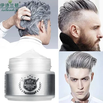 ISILANDON Color Hair Wax Styling Pomade Silver Grandma Grey Temporary Hair Dye Disposable Fashion Molding Coloring Mud Cream
ISILANDON Color Hair Wax Styling Pomade Silver Grandma Grey Temporary Hair Dye Disposable Fashion Molding Coloring Mud Cream