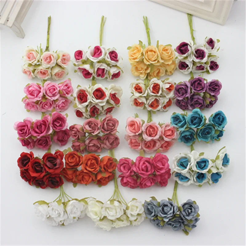 6pcs/lot 2cm Silk Gradient Mini Rose Artificial Flower Bouquet For Wedding Decoration DIY Wreath Gift Scrapbooking Craft Flower
6pcs/lot 2cm Silk Gradient Mini Rose Artificial Flower Bouquet For Wedding Decoration DIY Wreath Gift Scrapbooking Craft Flower