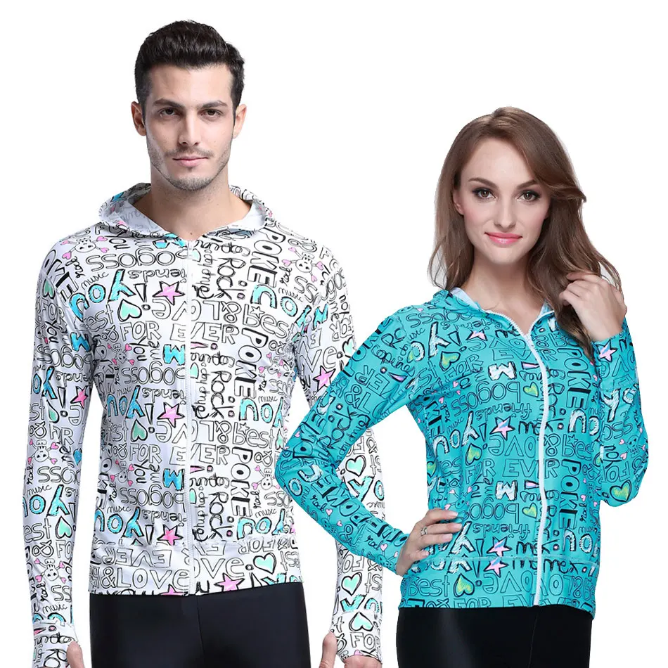 2016 NEW Printed Long Sleeved Sun Protection Cardigan Hooded Cool Rash Guard Zip-Front Rashguard form Men and Women Couple
2016 NEW Printed Long Sleeved Sun Protection Cardigan Hooded Cool Rash Guard Zip-Front Rashguard form Men and Women Couple