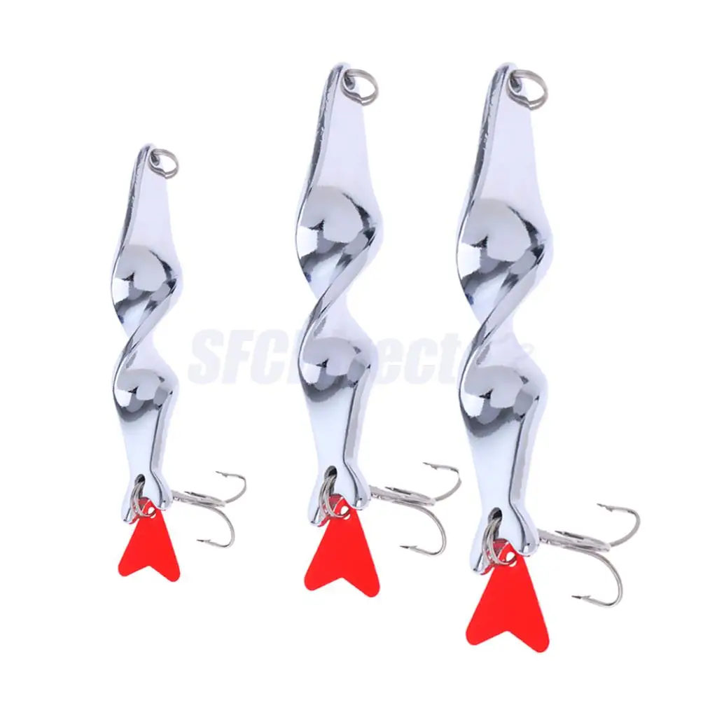 3pcs Fishing Sequins Lure Metal Spoons Hard Baits Spinner Lure Twist Lure Bass Crankbaits