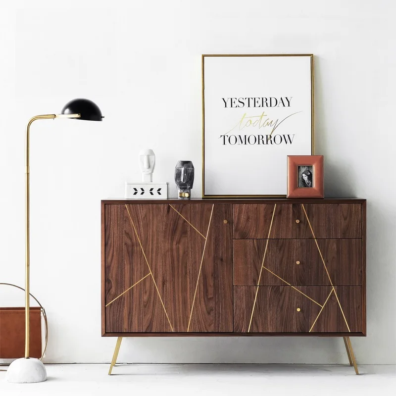 80cm High Cabinet with Metal Feet / Plywood with Walnut Veneer / Brass Strip Decor
80cm High Cabinet with Metal Feet / Plywood with Walnut Veneer / Brass Strip Decor