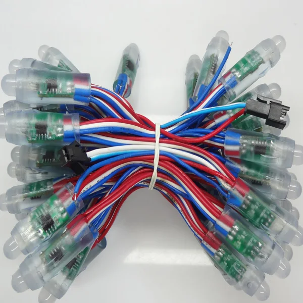 18AWG wire 50pcs/string DC5V 12mm WS2811 addressable RGB led smart pixel node,with RGB wire,IP68 rated
18AWG wire 50pcs/string DC5V 12mm WS2811 addressable RGB led smart pixel node,with RGB wire,IP68 rated